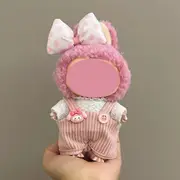 Labubu doll clothes 17cm canvas blind box pendant, first and second generation vinyl plush toy set——colour:LBB-61,height:17cm