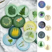 10 Pcs Leaf Sealing Wax Stamp for Envelopes Cards Plant Series Wax Seal Stamp