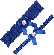 [DEARMAMY] 1Set Blue Lace Garters for Bridal Weddings Elastic Leg Decoration Elegant Leg Accessories for Bride Special Day