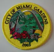 City of Miami Gardens 2003 Souvenir Patch Florida Floral Yellow Arch