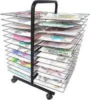 Art Drying Rack for Classroom,26 Removable Shelves,Double-Sided Studio Training Rack,Drying Easel,Suitable for Office File Storage Box