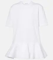 [Alaia] Alaïa Peplum cotton jersey T-shirt AU 12 white