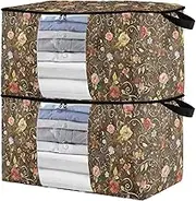 sanluoli 90L 2 Pack Large Underbed Storage Containers with Reinforced Handles, clear window Clothes Organizer For Closet