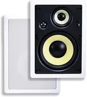 Monoprice 3-Way Fiber in-Wall Speakers - 8 Inch (Pair) with Removable and Paintable Grille - Caliber Series