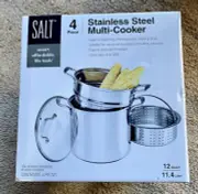 SALT 4-Piece 12 qt Stainless Steel Multi-Cooker