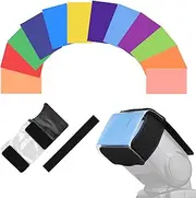 Labymos 12pcs Universal Camera Flash Gels Lighting Filters Color Correction Filter Kit for Speedlight Easy Installation