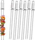 13-Inch Kabob Skewers with Push Bar, 6 Pack Stainless Steel Grilling Skewers wit