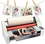 Digital Control Thermal Laminating Machine, 350mm Single & Dual Sided Roll Laminator, Four Rollers Heating Mode, Sealing Width 35cm, 0-180℃ Adjustable Temperature, for Roll Laminating Film