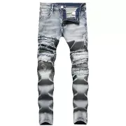 Mens Ripped Skinny Jeans Denim Trousers Frayed Casual Slim Fit Stretch Pants 42