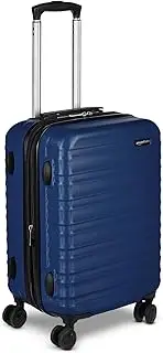Amazon Basics Hardside Expandable Spinner Suitcase, Navy Blue, 55cm Carry-On