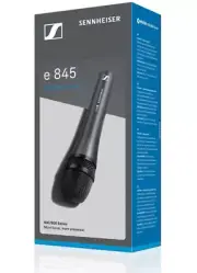 Sennheiser e 845 Dynamic Super-Cardioid Vocal Microphone w Mic Clip & Pouch E845