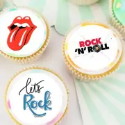 Rock & Roll Pre-cut Edible Cupcake or Cookie Toppers