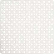 Extra Large Non-Slip Shower Mat With Big Suction Cups, Drain Holes for Inside Stall - Bath Mat (White, 70 x 70cm)