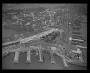 Aerial view of Sydney with Walsh Bay, NSW, 26 June 1935 Australia Old Photo