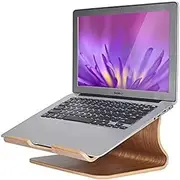 [SAMDI] Laptop Stand Wood, Wooden Cooling Computer Holder, Notebooks Desktop Mount for MacBook Air, Pro 13 15, iPad Pro 12.9, Dell XPS, Surface, Chromebook 11 to 17 (Walnut)