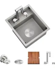 TORVA Kitchen Sink 13 x 15 x 7” Undermount Bar Sink 16 Gauge NEW MSRP $275 3409H