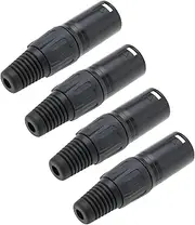 Create idea 4Pcs 4Pins XLR Male Plugs Connectors Zinc Alloy Mic Plug Adapter Microphone Connector XLR Cable Ends Replacement Audio Socket for Headphone Amplifier
