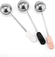 Stainless Steel Mesh Twisting Tea Ball Infuser, Loose Leaf Tea Infuser Strainers for Natural Tea & Coffee (3, Pink+Black+White)