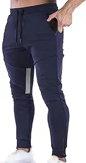 [Generic] Mens Ankle Zip Joggers Pants Slim Fit Athletic Pants Skinny-Fit Tapered Bodybuilding Gym Workout Training Sweatpants