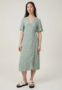 在飛比找ZALORA購物網優惠-Wrap Midi Dress