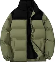 [Generic] Mens Lightweight Quilted Down Jackets Water Resistant Warm Puffer Jacket Winter Bubble Outwear with Pockets