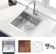 17X19 Inch Drop in Bar Sink, Outdoor Sink 304 Stainless Steel Kitchen Workstatio