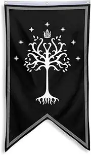 Bayyon Tree of Gondor Banner Flag 30x50 Inch Man Cave Home Office Bed Room Decor (Black)