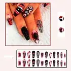 Reusable Halloween Fake Nails Long Ballet Shaped Long Fake Nails Nail Art Tips