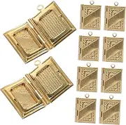 [WRITWAA] 10pcs Copper Book Photo Box Locket Pendant Locket Charms for Jewelry Making Picture Lockets Book Charms for Bracelets Locket Charms Bulk Pendant Photo Charms Picture Locket Charms