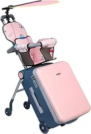 [LemoHome] Expandable Luggage with Spinner Wheels, Large Travel Bags with Highchair Design, Hard Luggage for Women and Men, 50cm Large Carry Luggage for Travel, pink, big, Expandable Easy Ride On