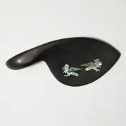 4/4 Violin Ebony Chinrest Abalone Inlaid Shell Conch Flower Natural Wood Black