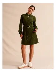 [Piper] Cord Mini Dress in Khaki