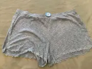 Zim & Zoe sleep shorts nwt 30/32 lace trim grey marble comfort