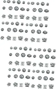 [NUOBESTY] Jewelry Accessories Silver Necklace Silver Bangle Bracelets Sterling Silver Spacer Charm Sterling Silver Spacer Beads Sterling Silver Chain Necklace Silver Spacer