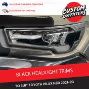 Black Cosmetic Headlight trims to suit Toyota Hilux 2021-2022 Rugged X SR5 ROGUE