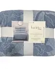Nicole Miller Blue Cotton Stonewash Full/Queen Quilt 88”x92”