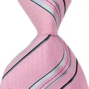 Tie Pink Silver Grey Striped tie Men's Business Fashion tie.