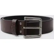 Mens Dark Brown Man Faux Leather Belt