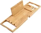 Utoplike Bamboo Bathtub Caddy Tray Bath Tray for Tub, Adjustable Bathroom Bathtu