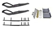 C&A Pro Black Razor Snowmobile Skis w/ 6" Round Bars Complete Kit Ski-Doo