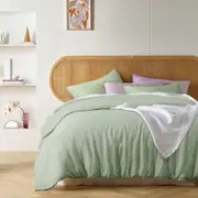 Vintage Design Homewares Pistachio French Linen Quilt Cover Set