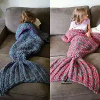 在飛比找Yahoo!奇摩拍賣優惠-現貨 ZN 毯子空調毯針織超美美人魚尾毯 美人鱼魚毯vous