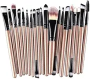 Set of 20 PCS Makeup Brush Kit for Foundation Liquid Blending Powder Eyeshadow Blush Cosmetics Concealer Brushes with Soft & Dense Bristles Assorted Color 9