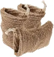 Gogogmee 3pcs Jute Mesh Soap Saver Bags Reusable Soap Pouches for Travel Bath Shower Foaming Exfoliating Handmade Dry Storage