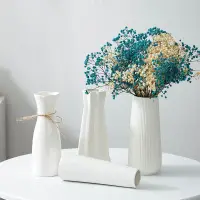 在飛比找蝦皮購物優惠-簡約現代陶瓷  白色花瓶  水養北歐現代創意家居大花瓶  客