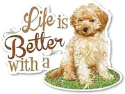 Life is Better with a Cavoodle Sticker 135mm Water & Fade Proof Vinyl Breed Dog