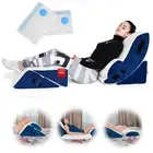 Orthopedic 5 Pieces Bed Wedge Pillow Set, Includes 2 Vacuum Bags, Navy