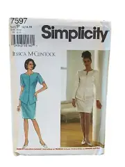 Simplicity Sewing Pattern 7597 Skirt Jacket Career Wear Misses Size 12-16