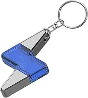 [Lunaobrik] Anti-Static Discharger, Anti-Static Key Chain | Bolt Shaped Static Removal Device | Key Chain Pendant with Anti-Static Stick Compact Static Discharge, Blue, Blue, Fare riferimento alla