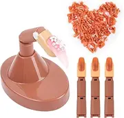 Nail Practice Finger for Acrylic Nails, 3PCS Adjustable Fake Mannequin Fingers with 1PC Acrylic Finger Base and 100PCS Brown Nail Tips, Movable Flexible Training Fake Finger Nail to Practice Nail Art